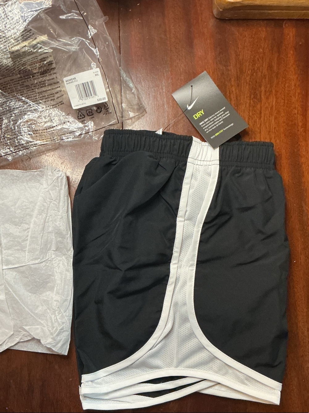 Nike Black Shorts with White  Athletic Shorts NWT